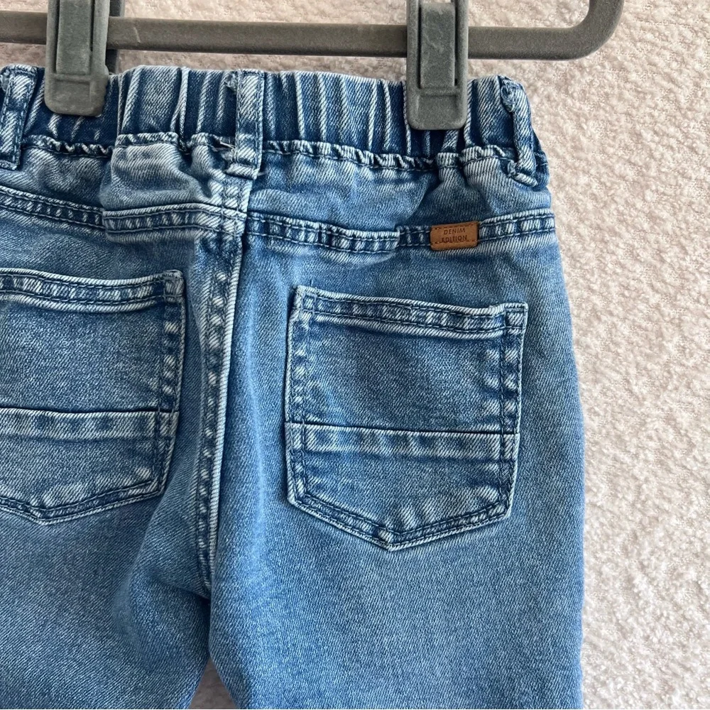 Zara Infant Soft Stretch Blue‎ Denim Elastic Waist Jeans Size 18-24 Months